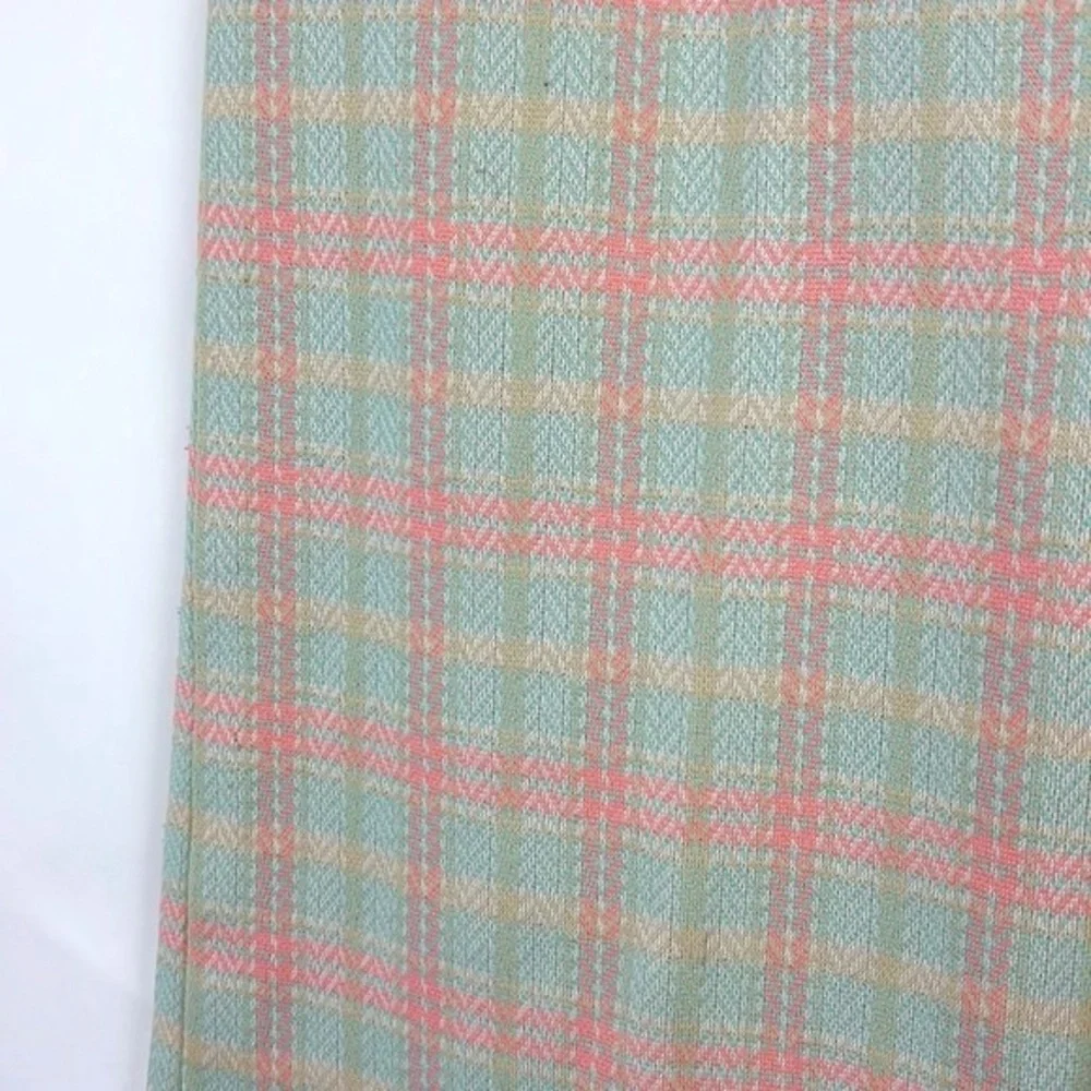 Retro vintage handmade Plaid Polyester Bell-Bottoms pin tuck legs XS-S - Picture 3 of 7